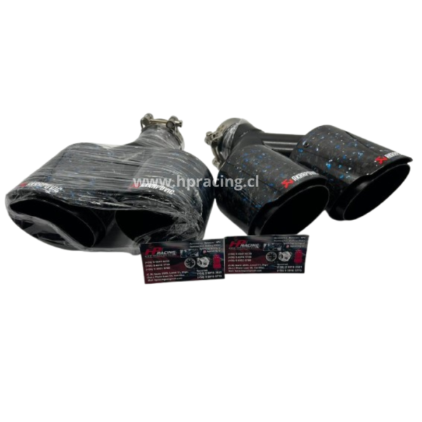 Cola De Escape Doble Carbón Forjado Entrada 2.5" Salida 4"