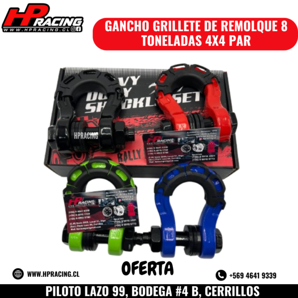 Gancho Grillete De Remolque 8 Toneladas 4x4 Par - Image 3